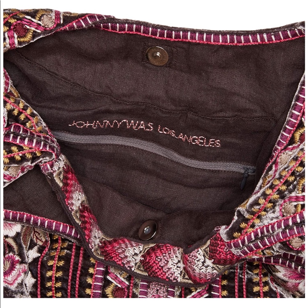 Johnny Was Valmere Embroidered Velvet Hobo Bag - Picture 4 of 5